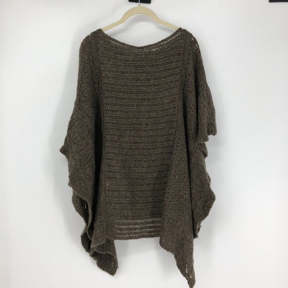 Free People Snow Nymph Loose Sweater Poncho Taupe Size XS - Picture 4 of 16